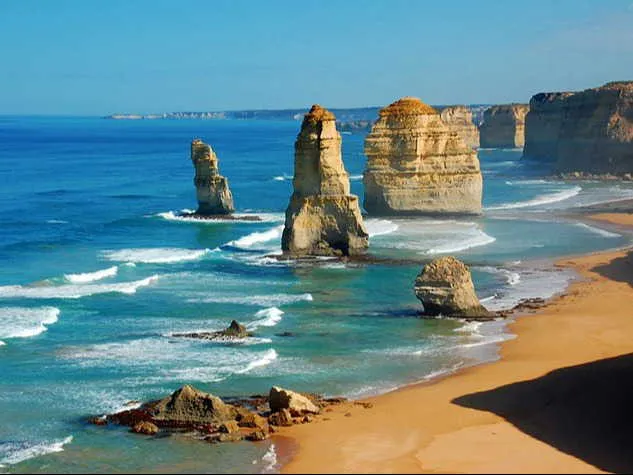 Travelers enjoying a bright coastal escape