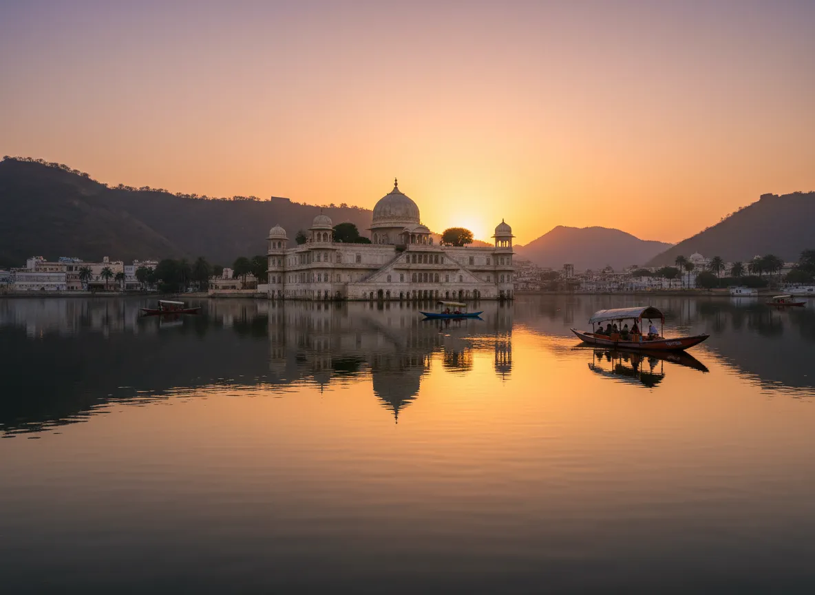 Sunset over a peaceful luxury destination